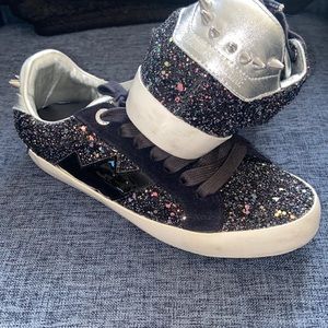 Zadig & Voltaire blue glitter 38 sneakers w spikes